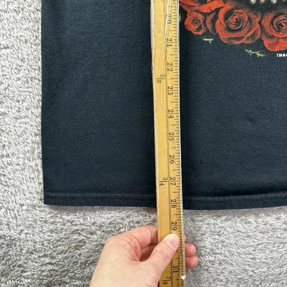 Grateful Dead Shirt Mens Large Black Skull Roses Vine Y2K Modern Retro Band Punk - Picture 8 of 10